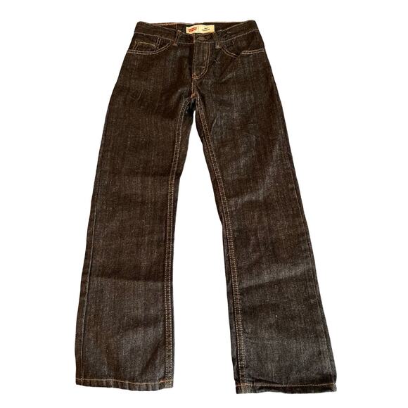 Levis 505 Jeans Boys Size 10 Slim Black Straight Leg Pockets Zip Close NWT - Picture 1 of 11